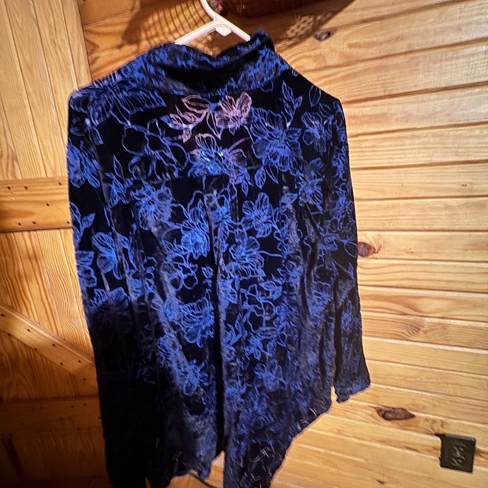 Torrid Blue Floral Blouse